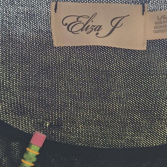 Eliza J Sweater Dress Geometric Diamond Knit Fit & Flare Cozy Business Casual L - Picture 9 of 11